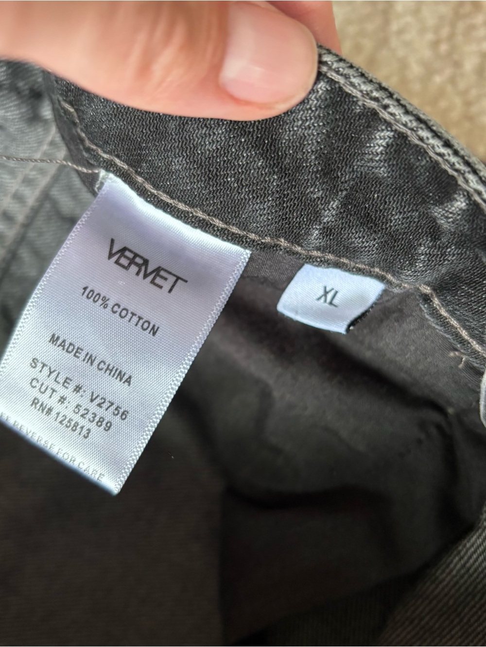 Vervet Black Two-Tone Washed Black Distressed Denim Shorts - Picture 5 of 10